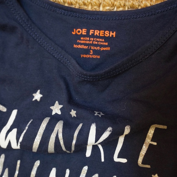 Girls Size 3 Joe Fresh Navy Long Sleeve Shirt - Picture 2 of 3